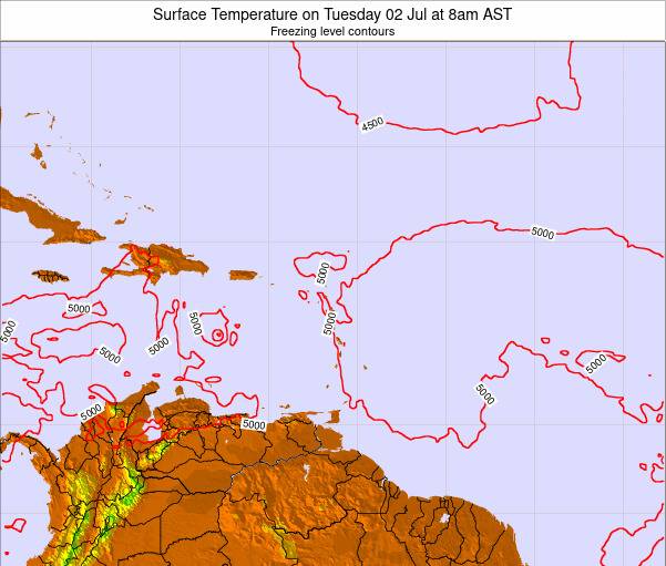 Puerto Rico Surface Temperature on Friday 09 May at 8pm AST map